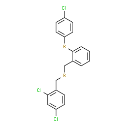2,4-DICHLORO-1-[((2-[(4-CHLOROPHENYL)SULFANYL]BENZYL)SULFANYL)METHYL]BENZENE结构式