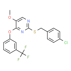 2-[(4-CHLOROBENZYL)SULFANYL]-5-METHOXY-4-PYRIMIDINYL 3-(TRIFLUOROMETHYL)PHENYL ETHER Structure