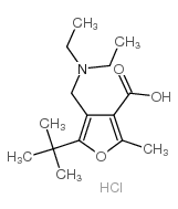 5-叔丁基-4-二乙基氨基甲基-2-甲基-呋喃-3-羧酸结构式