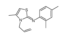 N-(2,4-dimethylphenyl)-4-methyl-3-prop-2-enyl-1,3-thiazol-2-imine结构式