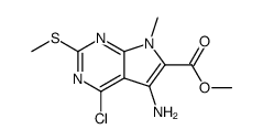 methyl 5-amino-4-chloro-7-methyl-2-(methylsulfanyl)-7H-pyrrolo[2,3-d]pyrimidine-6-carboxylate Structure