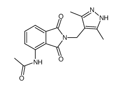 4-acetylamino-2-(3,5-dimethyl-1H-pyrazol-4-ylmethyl)-isoindole-1,3-dione结构式
