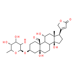 3β-[(6-Deoxy-α-L-talopyranosyl)oxy]-5,11α,14-trihydroxy-19-oxo-5β-card-20(22)-enolide Structure