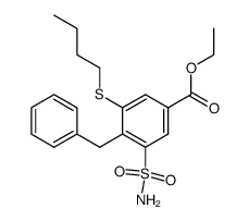 ethyl 4-benzyl-3-n-butylthio-5-sulfamylbenzoate结构式