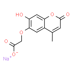 sodium [(7-hydroxy-4-methyl-2-oxo-2H-1-benzopyran-6-yl)oxy]acetate结构式