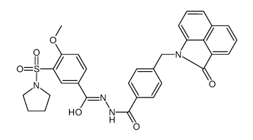 4-methoxy-N'-[4-[(2-oxobenzo[cd]indol-1-yl)methyl]benzoyl]-3-pyrrolidin-1-ylsulfonylbenzohydrazide Structure