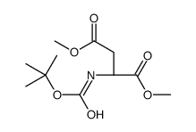 (S)-2-(叔丁氧羰基)氨基)琥珀酸二甲酯结构式