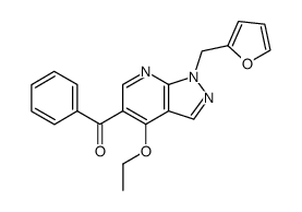 5-benzoyl-4-ethoxy-1-(2-furanyl)methyl-1H-pyrazolo[3,4-b]-pyridine结构式