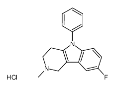 8-Fluoro-2-methyl-5-phenyl-2,3,4,5-tetrahydro-1H-pyrido[4,3-b]indole; hydrochloride结构式