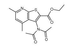 ethyl 3-diacetylamino-4,6-dimethylthieno[2,3-b]pyridine-2-carboxylate结构式