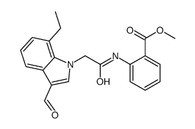 Benzoic acid, 2-[[(7-ethyl-3-formyl-1H-indol-1-yl)acetyl]amino]-, methyl ester (9CI) structure