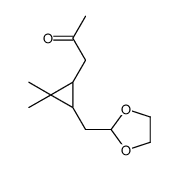 1-[3-(1,3-dioxolan-2-ylmethyl)-2,2-dimethylcyclopropyl]propan-2-one Structure
