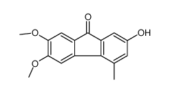 7-hydroxy-2,3-dimethoxy-5-methylfluoren-9-one结构式
