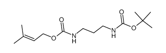 1-N-tert-butoxycarbonyl-3-N-(3-methyl-2-butenyl)oxycarbonyl-1,3-diaminopropane结构式