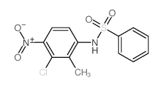 N-(3-chloro-2-methyl-4-nitro-phenyl)benzenesulfonamide结构式