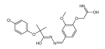 N-[[4-(2-amino-2-oxoethoxy)-3-methoxyphenyl]methylideneamino]-2-(4-chlorophenoxy)-2-methylpropanamide Structure