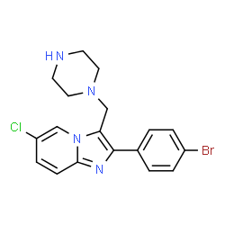 2-(4-BROMOPHENYL)-6-CHLORO-3-PIPERAZIN-1-YLMETHYLIMIDAZO[1,2-A]PYRIDINE Structure