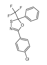 5-(p-chlorophenyl)-2-phenyl-2-trifluoromethyl-1,3,4-oxathiazole结构式