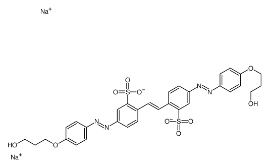 Benzenesulfonic acid, 2,2-(1,2-ethenediyl)bis5-4-(3-hydroxypropoxy)phenylazo-, disodium salt Structure