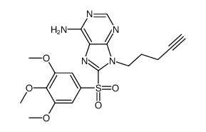 9-pent-4-ynyl-8-(3,4,5-trimethoxyphenyl)sulfonylpurin-6-amine结构式