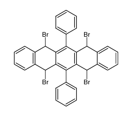 5,7,12,14-tetrabromo-6,13-diphenyl-5,7,12,14-tetrahydro-pentacene结构式