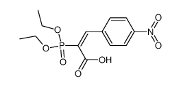 (E)-2-diethoxyphosphoryl-3-(4-nitrophenyl)acrylic acid Structure