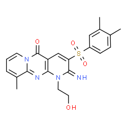 3-[(3,4-dimethylphenyl)sulfonyl]-1-(2-hydroxyethyl)-2-imino-10-methyl-1,2-dihydro-5H-dipyrido[1,2-a:2,3-d]pyrimidin-5-one Structure