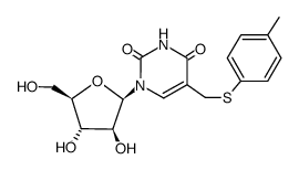 2,4(1H,3H)-Pyrimidinedione,1-b-D-arabinofuranosyl-5-[[(4-methylphenyl)thio]methyl]-结构式