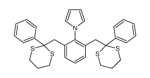 1-[2,6-bis[(2-phenyl-1,3-dithian-2-yl)methyl]phenyl]pyrrole结构式