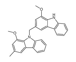 1-Methoxy-9-[(1-methoxy-9H-carbazol-3-yl)methyl]-3-methyl-9H-carbazole结构式