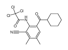 2,2,2-trichloro-N-(2-cyano-6-(cyclohexanecarbonyl)-3,4-dimethylphenyl)acetamide Structure