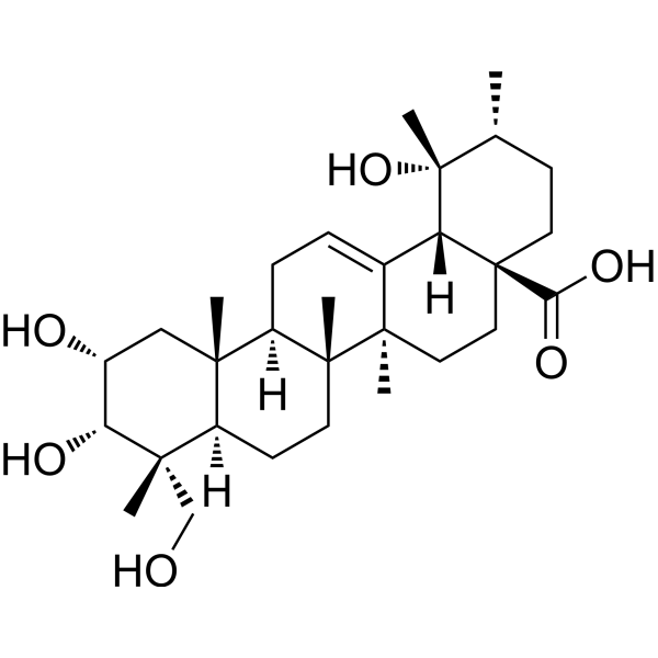 2α,3α,19α,23-四羟基乌苏-12-烯-28-酸结构式