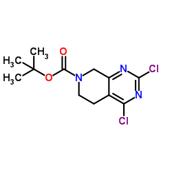 2,4-二氯-5,6-二氢吡啶并[3,4-d]嘧啶-7(8H)-甲酸叔丁酯结构式