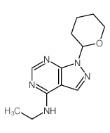 N-ethyl-9-(oxan-2-yl)-2,4,8,9-tetrazabicyclo[4.3.0]nona-1,3,5,7-tetraen-5-amine picture