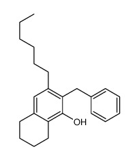 2-benzyl-3-hexyl-5,6,7,8-tetrahydronaphthalen-1-ol结构式