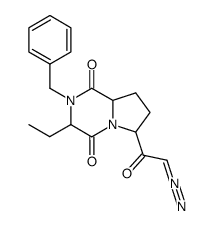 2-Benzyl-6-(2-diazo-acetyl)-3-ethyl-hexahydro-pyrrolo[1,2-a]pyrazine-1,4-dione Structure