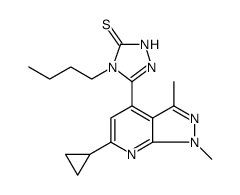 3H-1,2,4-Triazole-3-thione, 4-butyl-5-(6-cyclopropyl-1,3-dimethyl-1H-pyrazolo[3,4-b]pyridin-4-yl)-2,4-dihydro Structure