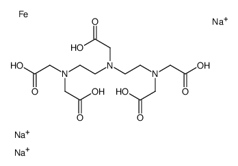 trisodium [N,N-bis[2-[bis(carboxymethyl)amino]ethyl]glycinato(5-)]ferrate(3-)结构式