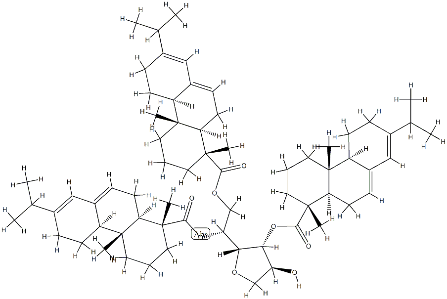 sorbitan tris[[1R-(1α,4aβ,4bα,10aα)]-1,2,3,4,4a,4b,5,6,10,10a-decahydro-7-isopropyl-1,4a-dimethylphenanthrene-1-carboxylate] Structure