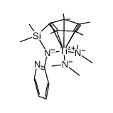 [Ti(η5-dimethyl(tetramethylcyclopentadienyl)silane-η1-N-2-pyridine)(NMe2)2]结构式