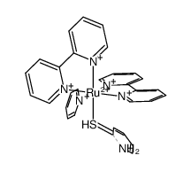 (ruthenium bis(2,2'-bipyridine)(2-mercaptopyridine)(pyridine)(2+) Structure
