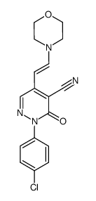 (E)-1-(4-chlorophenyl)-4-(2-morpholin-1-ylvinyl)-6-oxo-1,6-dihydropyridazine-5-carbonitrile结构式