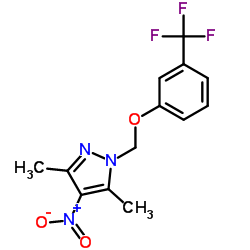 3,5-DIMETHYL-4-NITRO-1-(3-TRIFLUOROMETHYL-PHENOXYMETHYL)-1H-PYRAZOLE结构式