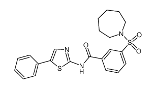 3-(azepane-1-sulfonyl)-N-(5-phenyl-thiazol-2-yl)-benzamide结构式