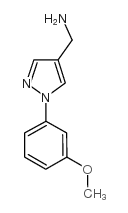 4-(氨基甲基)-1-(3-甲氧基苯基)吡唑结构式