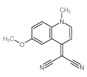 2-(6-methoxy-1-methyl-quinolin-4-ylidene)propanedinitrile structure