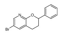 6-bromo-2-phenyl-3,4-dihydro-2H-pyrano[2,3-b]pyridine结构式
