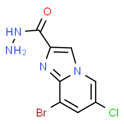 8-Bromo-6-chloroimidazo[1,2-a]pyridine-2-carbohydrazide结构式