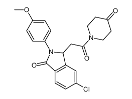 1-((6-Chloro-2,3-dihydro-2-(4-methoxyphenyl)-3-oxo-1H-isoindol-1-yl)ac etyl)-4-piperidinone结构式