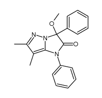 3-methoxy-6,7-dimethyl-1,3-diphenyl-1H-imidazo[1,2-b]pyrazol-2(3H)-one Structure